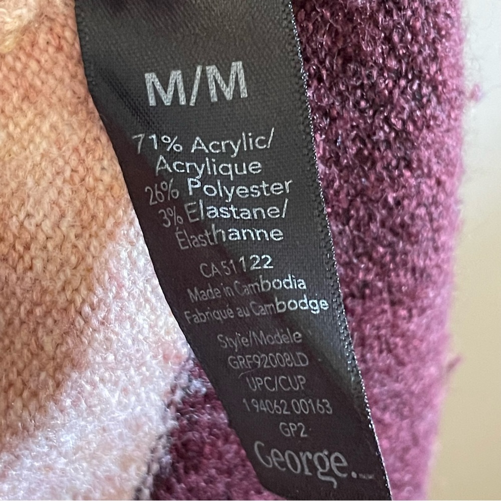 4/$20➡️ George Color Block Crewneck Sweater – Tan, Pink, Plum – Medium GUC - Picture 9 of 15